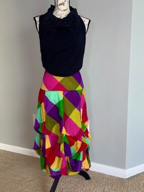 Innocent Lifestyle Vibrant Multi-Color (Harlequin) Patchwork Pattern Skirt